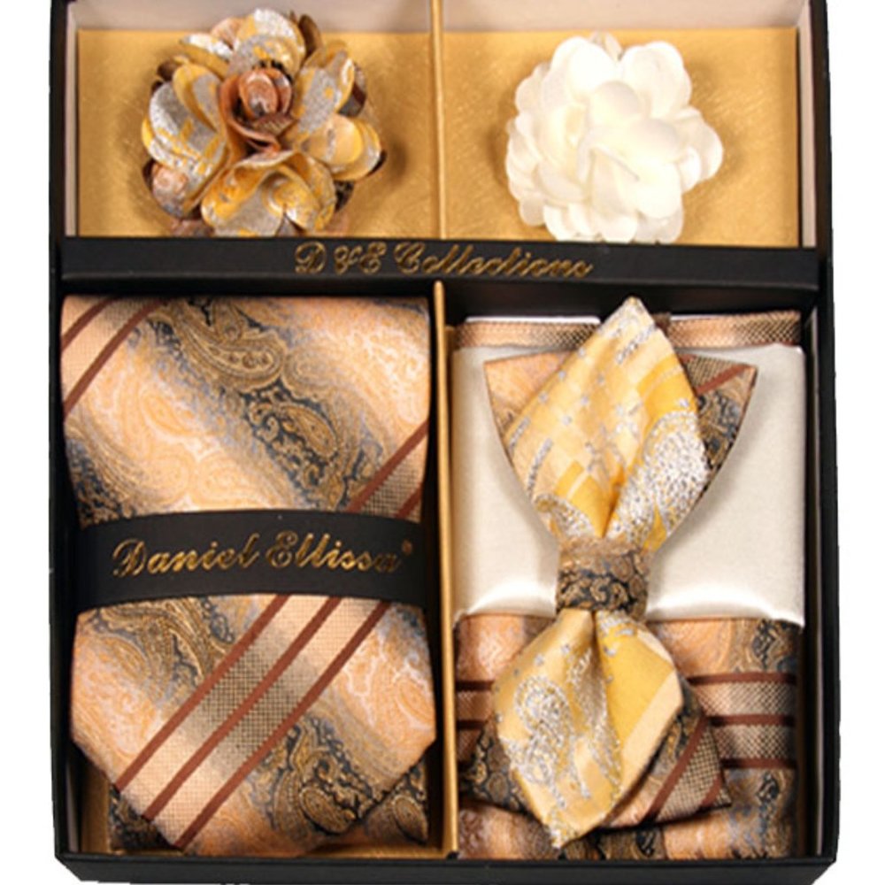 Daniel Ellissa Yellow Copper Bow & Neck Tie 6 Set
